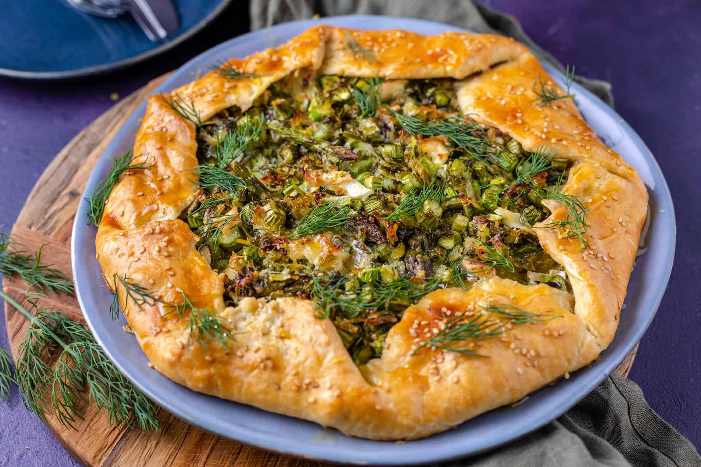 Galette met groene asperges en brie