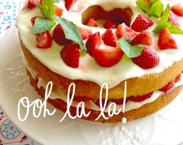 Aardbeientaart met citroen frosting